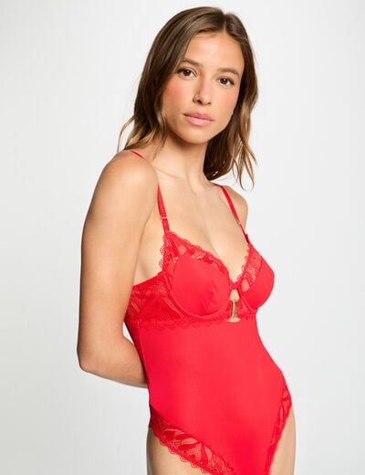 Brazilian briefs bodysuit red women