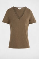 Short-sleeved t-shirt khaki green women
