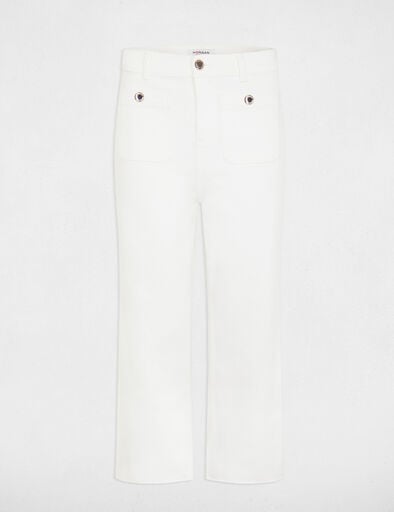 Cropped wide leg trousers ivory women