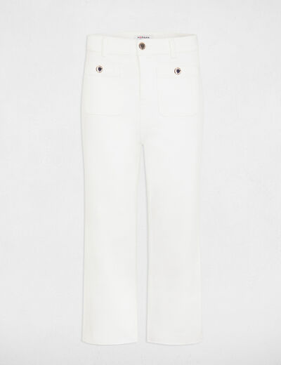 Cropped wide leg trousers ivory women