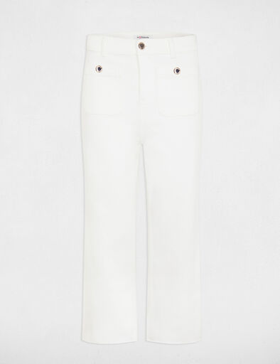 cropped wide leg trousers ivory women Cropped wide leg trousers ivory women