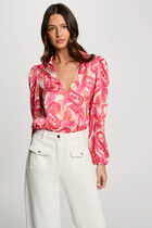 Blouse manches longues multicolore femme