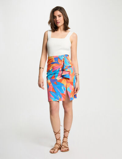 Printed fitted skirt multicolor women