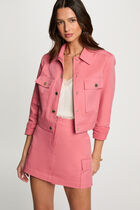 Short buttoned jacket antique pink women