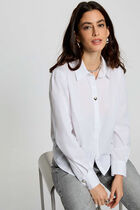 Straight shirt with notched collar white women
