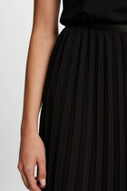 Maxi pleated A-line skirt black women