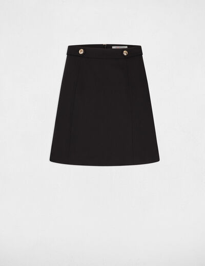 Mini straight skirt black ladies'