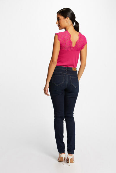 Vest top with wide straps and lace  ladies'