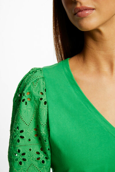 Short-sleeved t-shirt green ladies'