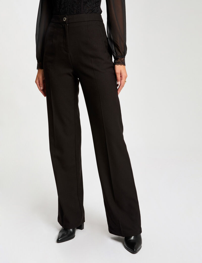 flare trousers with darts black women Flare trousers with darts black women