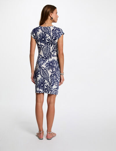 Printed fitted mini dress multicolor women