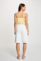 Satin top with straps light yellow women