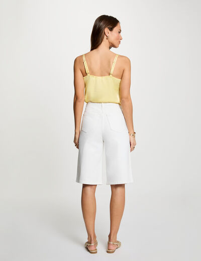 Satin top with straps light yellow women