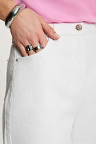 High-waisted wide shorts white women