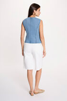 Sleeveless gilet heavy stone wash denim women