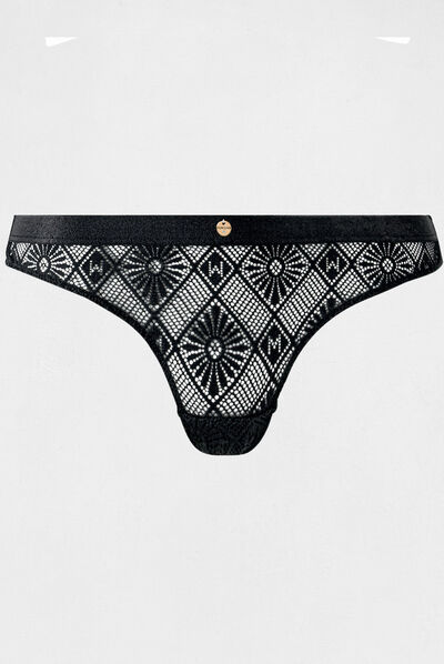 Lace Brazilian brief black ladies'
