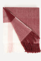 Checked scarf burgundy women