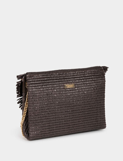 Crossbody bag with clasp dark brown women