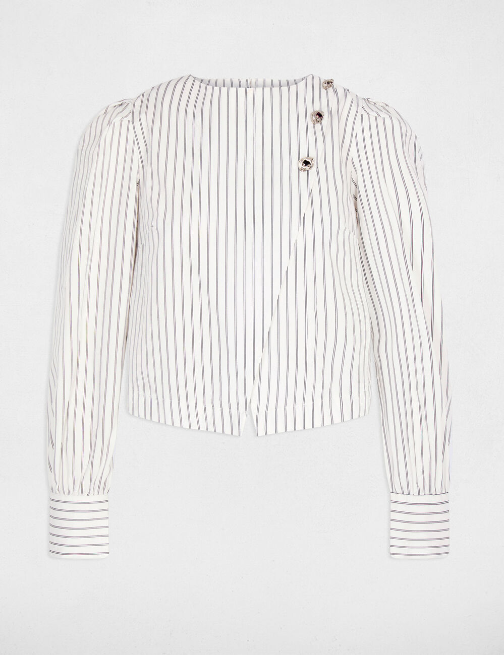 Striped wrap blouse white women