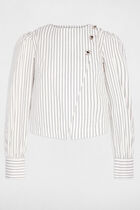 Striped wrap blouse white women