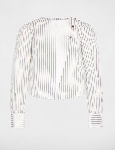 Striped wrap blouse white women