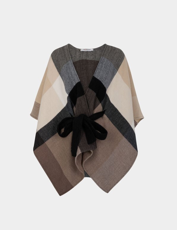 cape a carreaux sable femme Cape à carreaux sable femme