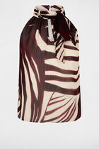 Pleated top with lavalli&egrave;re neck multicolor women