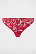 Tanga en dentelle bordeaux femme