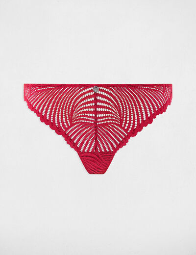 Lace Brazilian briefs bordeaux women