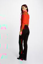 Bootcut jeans with flap pockets black women