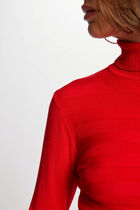 Long-sleeved jumper turtleneck red women