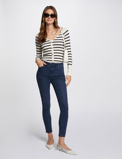 Standard waisted slim jeans raw denim women
