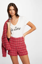 Short droit tweed multico femme