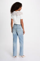 Lace t-shirt with short sleeves white women