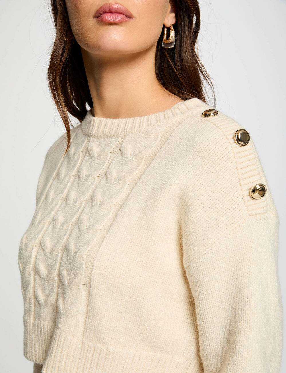 Fitted 2 in 1 knitted dress ivory women