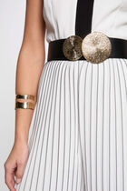 Pleated jumpsuit white women