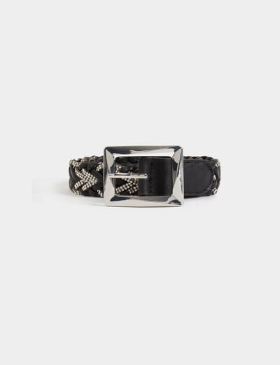 Thin braided belt black women