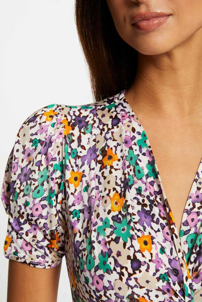 Short-sleeved t-shirt floral print multico ladies'
