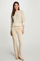 Jumper round neck sequins ecru women