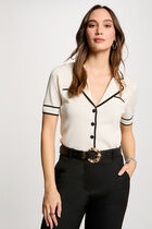 Cardigan short sleeves ivory women