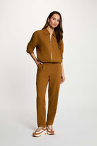 Pleated oversized jacket camel women