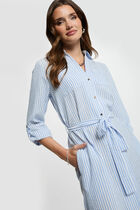 Robe droite rayée bleu femme