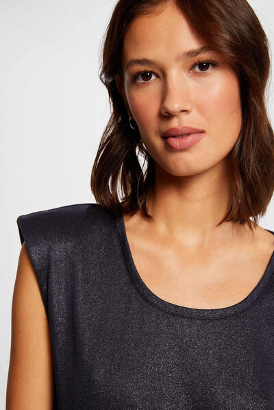 Short-sleeved t-shirt with padding navy ladies'