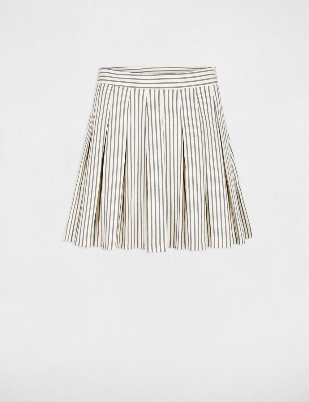 Pleated short skirt ivory women