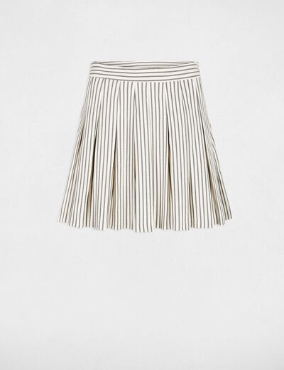 Pleated short skirt ivory women