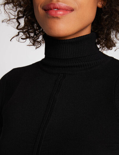 Long-sleeved jumper with pleated details black women