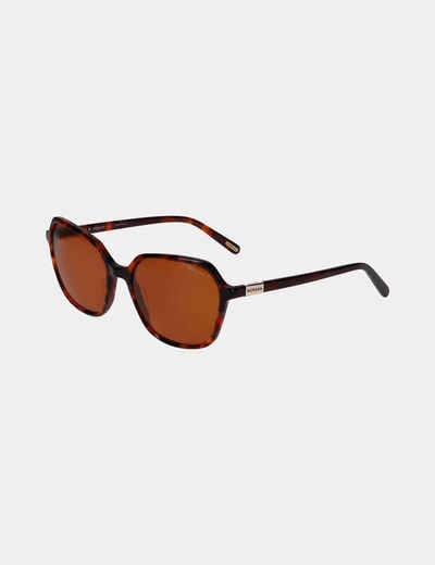 Hexagonal sunglasses brown women