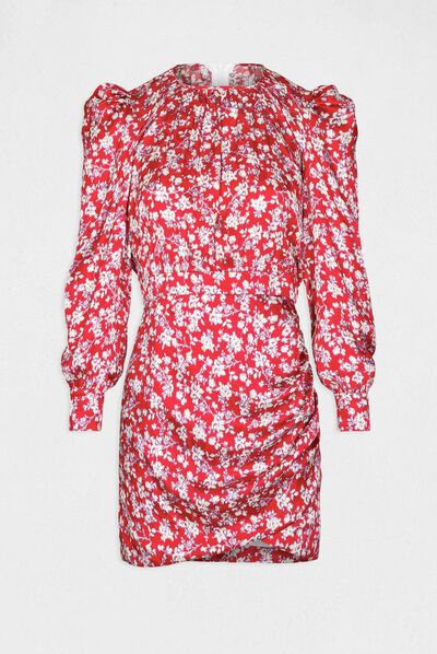 Draped waisted dress floral print multico ladies'