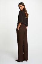 high waisted wide leg trousers dark brown women High-waisted wide-leg trousers dark brown women