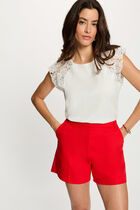 Sleeveless lace top white women